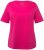 Ulla Popken Double Layer Rounded V-Neck Slim Fit Tee Fuchsia Pink - Tričká - 