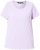 Ulla Popken Ribbed Lettuce Hem Short Sleeve Tee Lavender - Tričká - 