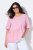 Ulla Popken Asymmetric Flounce Panel Short Sleeve Tee Pink - Tričká - Dámske tričká