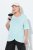 Ulla Popken Antibacterial Short Sleeve Draped Tee Light Turquiose - Tričká - Dámske tričká