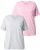 Ulla Popken Eco Cotton Basic T-Shirt 2-Pack Grey/Pink - Tričká - 