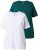 Ulla Popken Eco Cotton Basic T-Shirt 2-Pack Green/White - Tričká - 