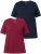 Ulla Popken Eco Cotton Basic T-Shirt 2-Pack Red/Navy - Tričká - 