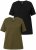 Ulla Popken Eco Cotton Basic T-Shirt 2-Pack Green/Black - Tričká - 