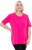 Ulla Popken Essential Round Neck Stretch Tee Magenta Pink - Tričká - 