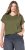 Ulla Popken Oversized studded Acid-washed V-Neck T-shirt Palm Green - Tričká - 