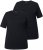 Ulla Popken Scoop Neck Short Sleeve Tee Black - Tričká - 