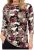 Scandinavian Caramel Flowers Blouse Purple and Brown - Potlačené tričká pre ženy - 