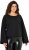 Ulla Popken Rolled Edge Long Sleeve Sweatshirt Black - Mikiny & mikiny bez kapucne - 