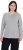 Ulla Popken Basic Round Neck Long Sleeve Slim Fit Cotton Tee Light Grey Melange - Tričká - 