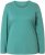 Ulla Popken Basic Round Neck Long Sleeve Slim Fit Cotton Tee Green - Tričká - 