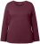 Ulla Popken Basic Round Neck Long Sleeve Slim Fit Cotton Tee Dark Berry - Tričká - 