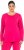 Ulla Popken Basic Round Neck Long Sleeve Slim Fit Cotton Tee Red Pink - Tričká - 