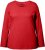 Ulla Popken Basic Round Neck Long Sleeve Slim Fit Cotton Tee Salsa Red - Tričká - 