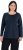 Ulla Popken Basic Round Neck Long Sleeve Slim Fit Cotton Tee Navy Blue - Tričká - 