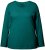 Ulla Popken Basic Round Neck Long Sleeve Slim Fit Cotton Tee Teal Green - Tričká - 