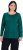 Ulla Popken Basic Round Neck Long Sleeve Slim Fit Cotton Tee Teal Green - Tričká - 