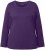Ulla Popken Basic Round Neck Long Sleeve Slim Fit Cotton Tee Deep Violet - Tričká - 