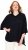 Ulla Popken Sparkling Draped Collared Tee Navy Blue - Potlačené tričká pre ženy - 