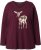 Ulla Popken Fawn Long Sleeve Graphic Tee Plum - Potlačené tričká pre ženy - 