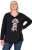 Ulla Popken Sequined Puppy Long Sleeve Graphic Tee Black - Potlačené tričká pre ženy - 