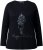 Ulla Popken Holiday Long Sleeve Graphic Tee Black - Potlačené tričká pre ženy - 