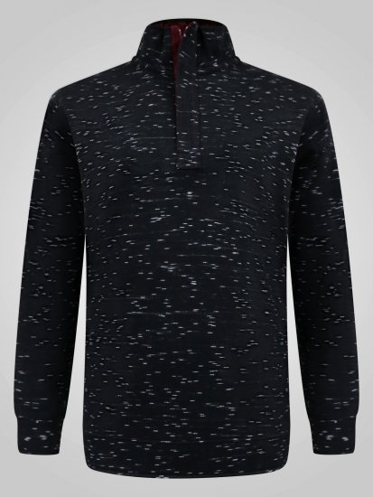 D555 Chandler Reno 1/4 Zip Neck Sweatshirt With Bear Logo Čierna - Mikiny & mikiny bez kapucne - Mikiny & Mikiny s Kapucňou 2XL-12XL