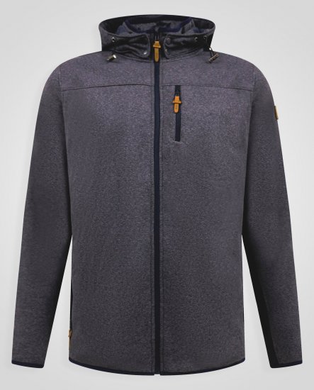 D555 Conrad Detachable Hood Bonded Fleece Zip Through Hoody TALL Námornícka modrá - TALL mikiny - TALL mikiny pre vysokých mužov