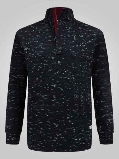 D555 Chandler Reno 1/4 Zip Neck Sweatshirt With Bear Logo Čierna - Mikiny & mikiny bez kapucne - Mikiny & Mikiny s Kapucňou 2XL-12XL