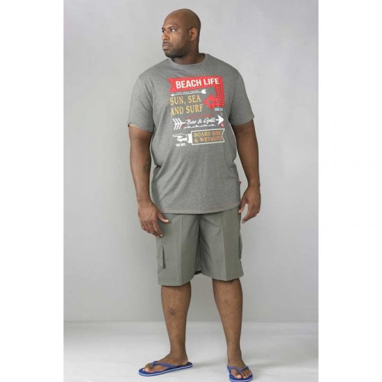 D555 Kennedy T-shirt Khaki Marl - Tričká - Nadrozmerné tričká - 2XL-14XL