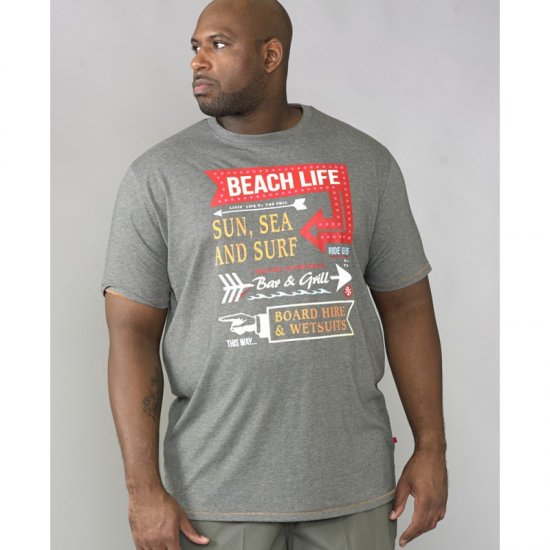 D555 Kennedy T-shirt Khaki Marl - Tričká - Nadrozmerné tričká - 2XL-14XL