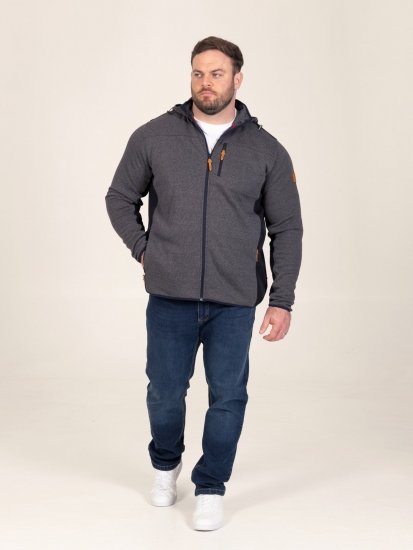 D555 Conrad Detachable Hood Bonded Fleece Zip Through Hoody TALL Námornícka modrá - TALL mikiny - TALL mikiny pre vysokých mužov