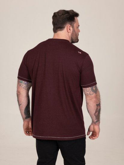 D555 Baldwin Grumpy Old Man Club Print Crew Neck T-shirt Burgundy/ Black Twist - Tričká - Nadrozmerné tričká - 2XL-14XL