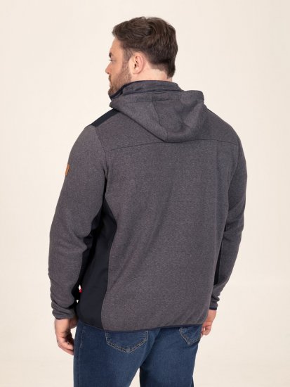 D555 Conrad Detachable Hood Bonded Fleece Zip Through Hoody TALL Námornícka modrá - TALL mikiny - TALL mikiny pre vysokých mužov