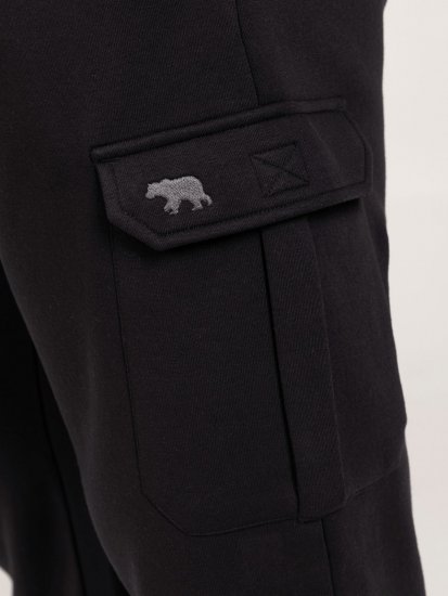D555 Dexter 1 Cargo Jogger With Bear Embroidery Čierna - Tepláky & teplákové kraťasy - Tepláky & Teplákové kraťasy - 2XL-12XL