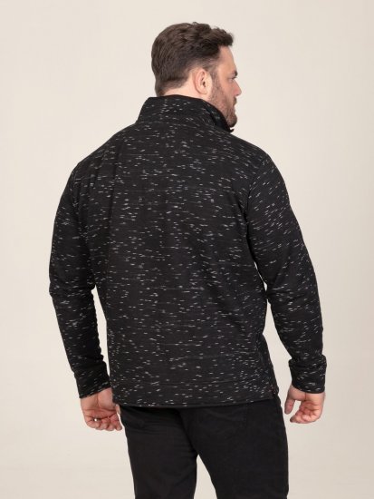 D555 Chandler Reno 1/4 Zip Neck Sweatshirt With Bear Logo Čierna - Mikiny & mikiny bez kapucne - Mikiny & Mikiny s Kapucňou 2XL-12XL
