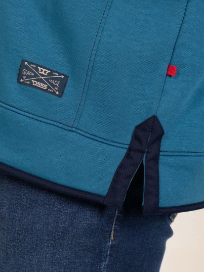D555 Conway 1 1/4 Zip Neck Fleece Sweatshirt With Bear Logo Teal - Mikiny & mikiny bez kapucne - Mikiny & Mikiny s Kapucňou 2XL-12XL