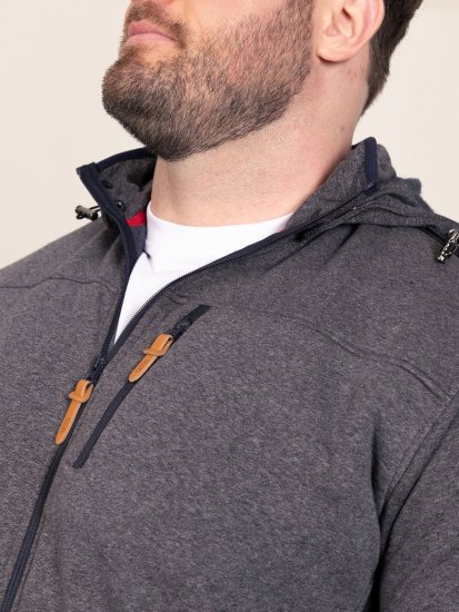 D555 Conrad Detachable Hood Bonded Fleece Zip Through Hoody Námornícka modrá - Mikiny & mikiny bez kapucne - Mikiny & Mikiny s Kapucňou 2XL-12XL