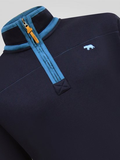 D555 Conway 2 1/4 Zip Neck Fleece Sweatshirt With Bear Logo Námornícka modrá - Mikiny & mikiny bez kapucne - Mikiny & Mikiny s Kapucňou 2XL-12XL