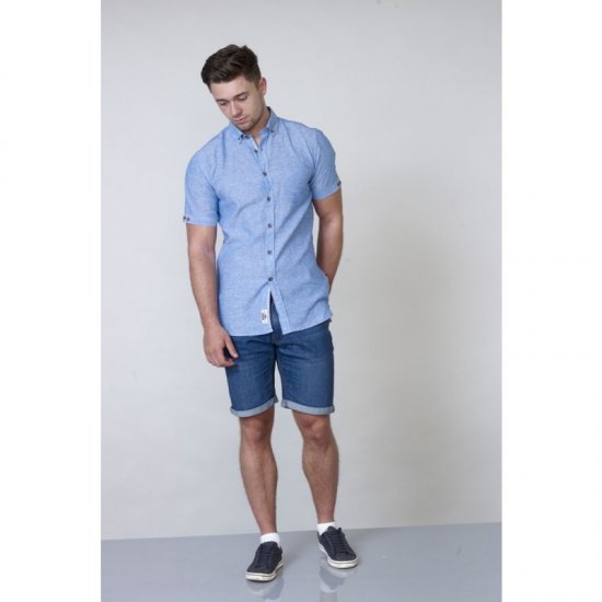 D555 Eric Linen Short Sleeve Shirt - Košele - Košele 2XL-10XL