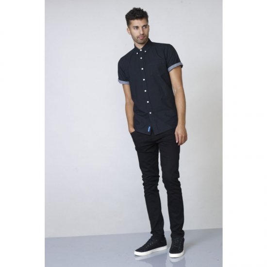 D555 Kevin Oxford Shirt Black - Košele - Košele 2XL-10XL