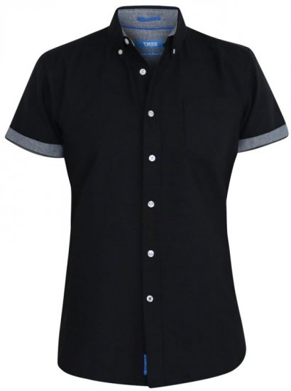 D555 Kevin Oxford Shirt Black - Košele - Košele 2XL-10XL