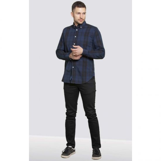 D555 Davenport Long Sleeve Shirt Navy - Košele - Košele 2XL-10XL