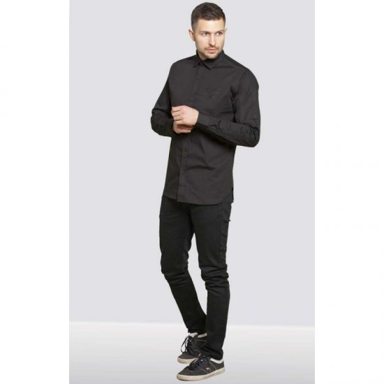 D555 Michael Couture Stretch Shirt Black - Košele - Košele 2XL-10XL