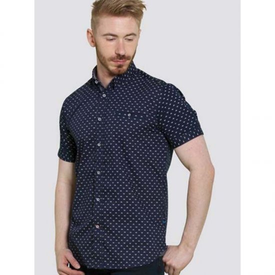 D555 Barrington Short Sleeve Shirt Navy - Košele - Košele 2XL-10XL