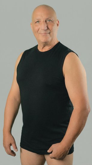 20 Nodi 1004 Sleeveless Crew Neck Shirt in Combed Cotton Jersey Black - Undershirts - 
