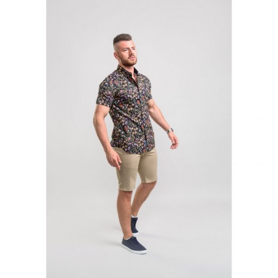 D555 Emmet Floral Shirt Black - Košele - Košele 2XL-10XL