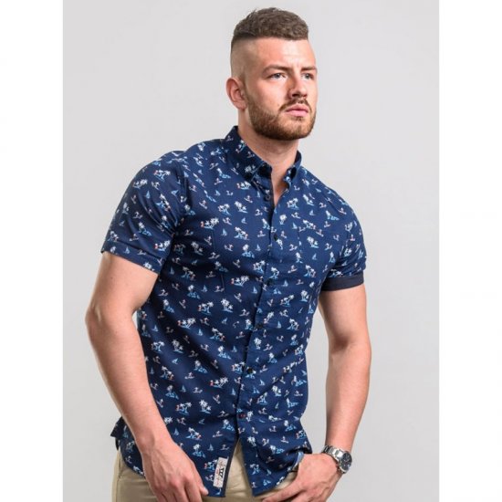 D555 Davian Hawaii Shirt Navy - Košele - Košele 2XL-10XL