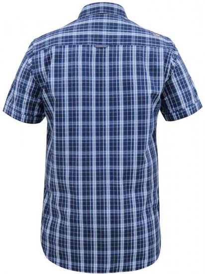 D555 Walcot Check Button Down Collar S/S Shirt Navy - Košele - Košele 2XL-10XL