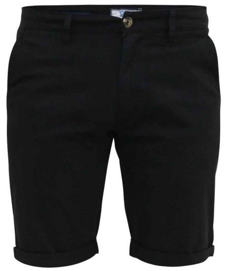 D555 Nelson Stretch Chino Shorts Black - Šortky - Šortky W40-W60